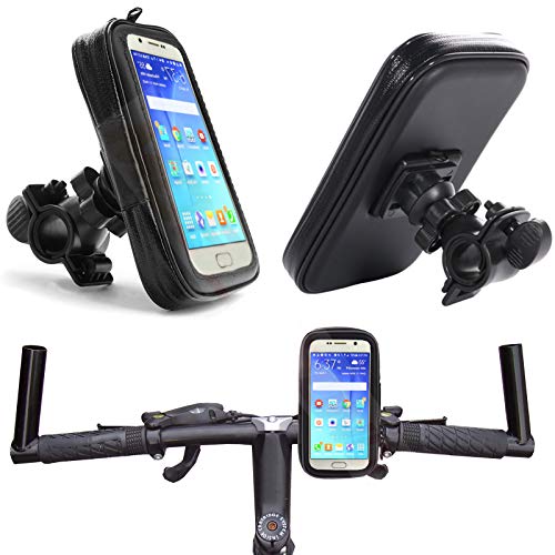 MOELECTRONIX Soporte de bicicleta para Samsung Galaxy S21 5G S20 S10 S9 S8 DouS S7 Edge A10 M10 A41 A20e Note 10 | resistente al agua soporte de teléfono móvil | funda de manillar giratoria 360° 1A