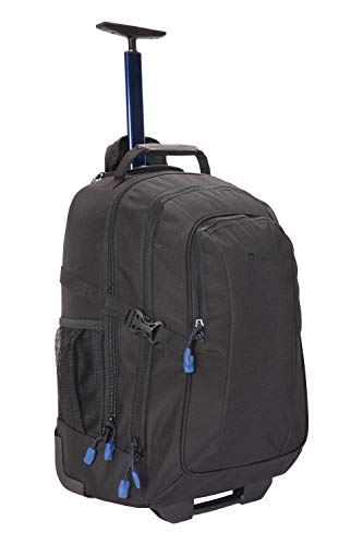 Mountain Warehouse Mochila con Ruedas Voyager de 35 L - Correas traseras Ocultas - Compatible con portátil - Multifuncional e Informal - para acampadas o Uso Diario Negro Jet Talla única