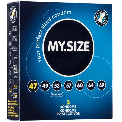 My Size Condoms 47mm x3 Slim Trim Small Condoms (German Engineering at its best)