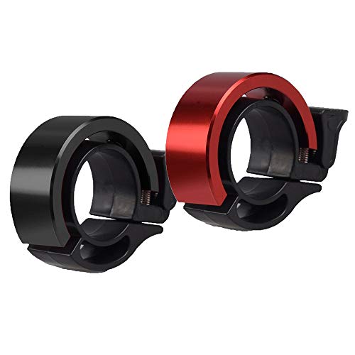 Paddsun Timbre Bicicleta Aleación de Aluminio Sonido Alto y Nítido para MTB, Bicis Eléctricas, Bicicleta Carretera Diseño de O para Manillar de 22,2-22,8 mm (Negro Rojo)