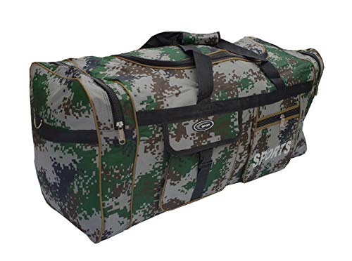 P.I.Sport N.Y. Bolsa de Deporte Grande XL de 110L. Maleta para Deporte, Gimnasio, Viaje, Camping, almacenaje. Impermeable. (Militar 74)