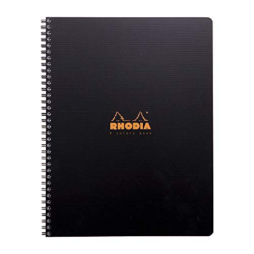 Rhodia Rhodiactive - Cuaderno de trabajo con tapa semirrígida y encuadernación en espiral (A4, 160 páginas, cuadriculado, 5 x 5, perforado), 1 unidad