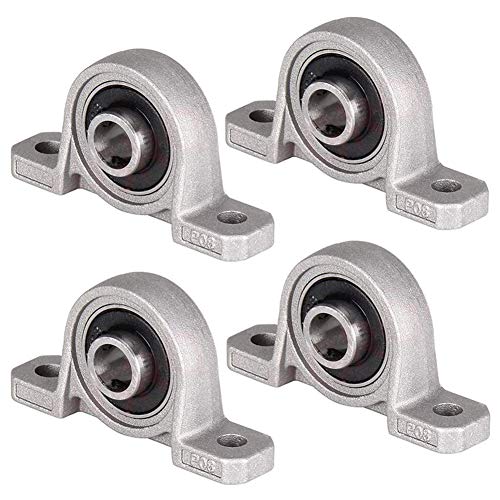 Rodamientos de Cojinetes, BETOY 4 Piezas Aleación de Zinc Soporte de Eje de Rodamiento 8mm KP08 Rodamientos de Bolas con Bridas para Impresora 3D, 55x 30 mm (Plateado)