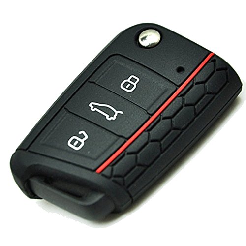 runfon Seat Leon 5 F Key Cover silicona Llave Móvil – Llave de Coche Móvil Llave Cover llaves Premium 100% nuevo negro