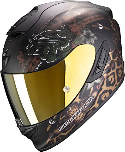 Scorpion CASCO MOTO EXO-1400 AIR TOA,UNISEXO,MATT BLACK- GOLD,XXL