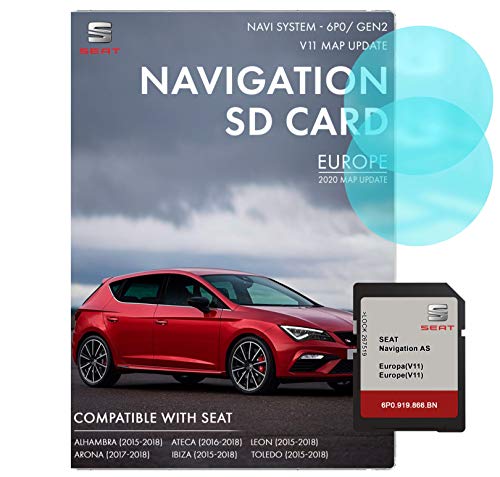 Seat Navigation AS Tarjeta SD | Última actualización 2020 | Tarjeta SD Seat Navigation para Europa | Asiento Navi System 6P0 / MIB2