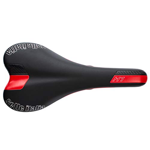 Sella italia X1 FEC Sillín para Bicicleta, Unisex, Negro/Rojo, Talla única