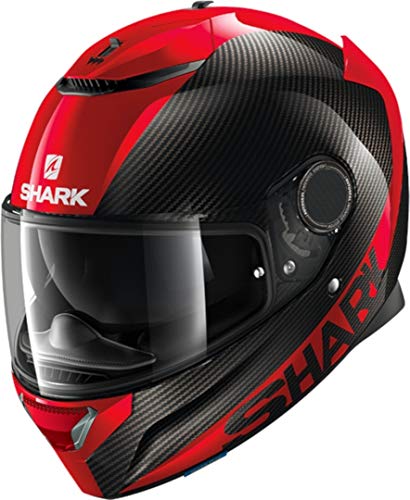 SHARK NC Casco per Moto, Hombre, Negro/Rojo, M