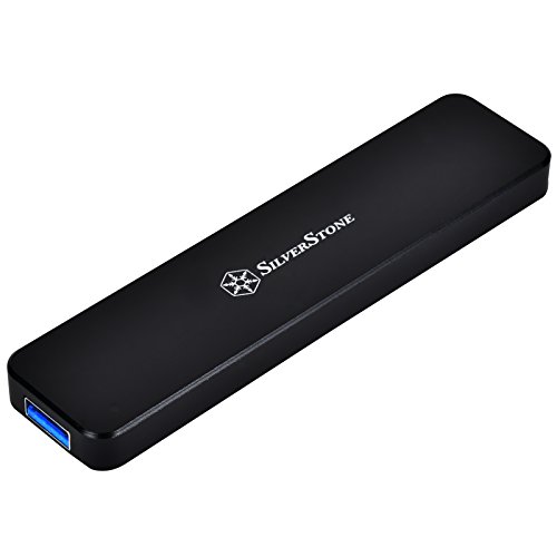 SilverStone SST-MS09B - Carcasa para Discos Externa con USB 3.1 Tipo C para M.2 SATA SSD, Negro