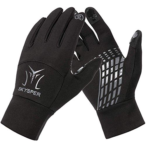 SKYSPER Guantes Ciclismo Invierno Guantes de Pantalla Táctil Deportivos Antideslizante Forro Vellón Térmico Anti-Viento Impermeable Deportes al Aire Libre Moto Bici Motocicleta para Mujer Hombre