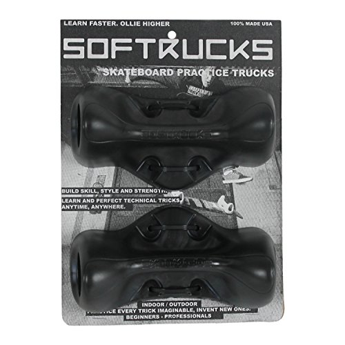 SOFTRUCKS Suave par de Camiones monopatín Camiones (Juego de 2), Color Negro