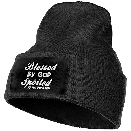 SOUL-RAY Blessed by God Spoiled by My Husband - Gorro de lana para invierno, para exteriores e interiores, para actividades de ocio, invierno, cálido, regalo para hombres.