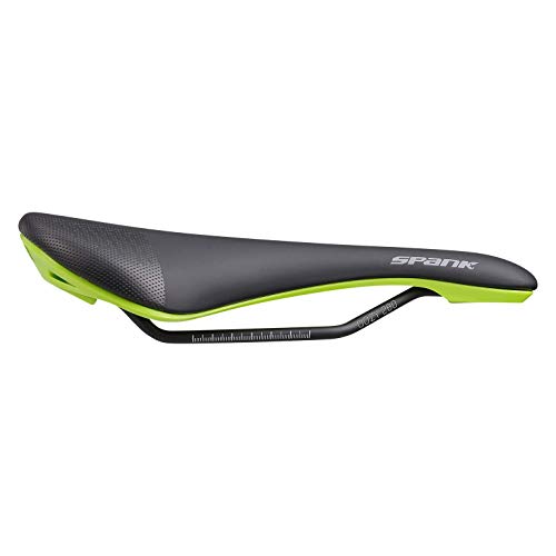 Spank OOZY 280 - Sillín de Bicicleta para Adulto, Unisex, Color Negro y Verde, 265 mm x 144 mm