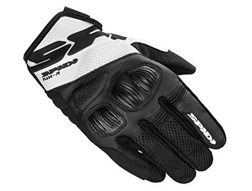 SPIDI Flash-R EVO Tex - Guantes (Talla XL), Color Negro y Blanco