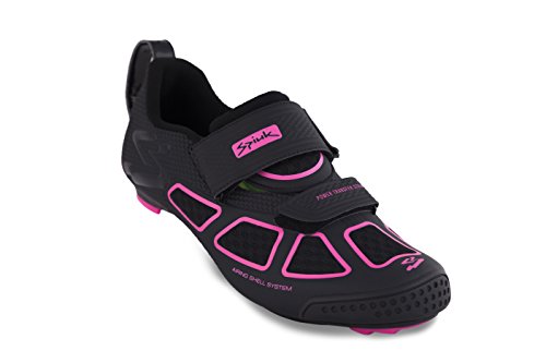 Spiuk Trivium Triathlon Zapatilla, Unisex Adulto, Negro/Fucsia/Negro, 44