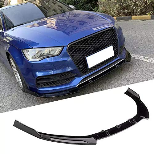 Spoiler De Labios para Parachoques Delantero, Difusores De Chin Spoiler Difusores De Palas Modificaciones para Audi A3 S3 8V 2014-2016 Nuevo,Glossy Black