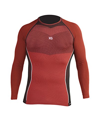 SPORT HG HG-8030 NE/RO Camiseta térmica, Hombre, Negro/Rojo, L