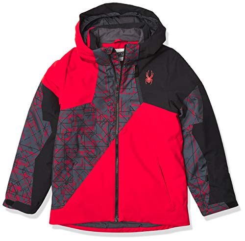 Spyder Kids Boy's Ambush Jacket (Big Kids) Volcano/Network Print 18 Big Kids