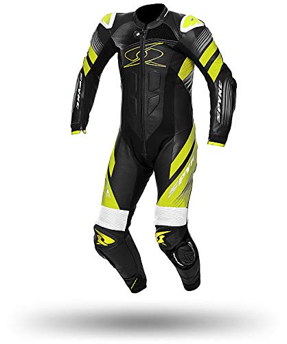 Spyke - Mono de moto de cuerpo entero, color negro/amarillo, talla IT 54