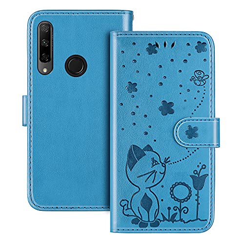 The Grafu Funda Huawei P Smart Z / Y9 Prime 2019, Funda de Cuero PU Antichoques Tapa con Built in Ranuras de Tarjeta, Magnético Billetera Funda para Huawei P Smart Z / Y9 Prime 2019, Azul