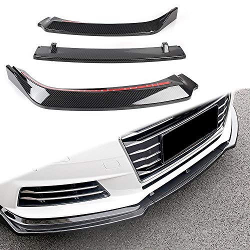 Three T Frente coche spoiler del parachoques delantero spoiler del parachoques delantero MENTONERA reborde del difusor Splitter Spoiler Para A4 Sedan 4-DR 2017 2018 Modelo agresivo