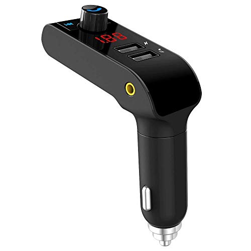 Transmisor FM, Esuper Bluetooth FM transmisor para coche sistema de audio inalámbrico coche transmisor adaptador manos libres llamadas coche Kit