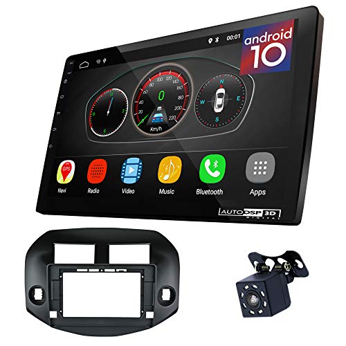 UGAR EX10 10" Android 10.0 DSP Car Radio mit 07-008L Panel Dash Instalación Fascia Kit para Toyota RAV 4 2006-2012