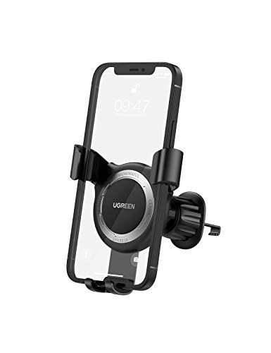 UGREEN Soporte Movil Coche para Rejilla Car Phone Holder por Gravedad Soporta Posición Horizontal Compatible con iPhone 12 Pro MAX 11 Pro XR XS X 8 7 6 Se 2020 Galaxy S20 S10 S9 S8 Note 10 Huawei P40