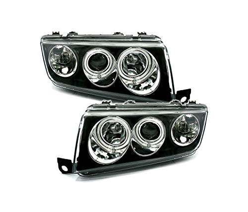 V-MAXZONE VP524 Set CCFL Angel Eyes Faros de cristal transparente negro RHT