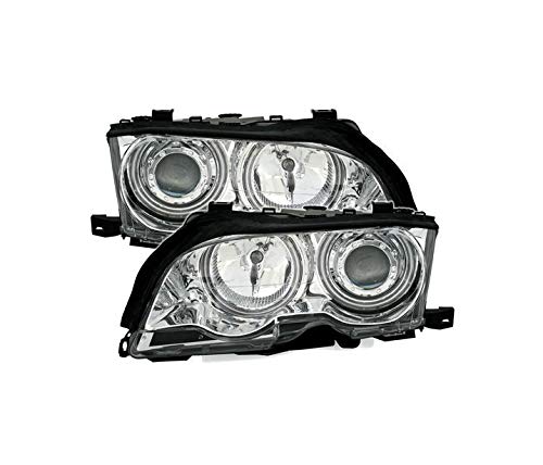 V-MAXZONE VP541 Set CCFL Angel Eyes Faros de Cristal Transparente Cromo RHT