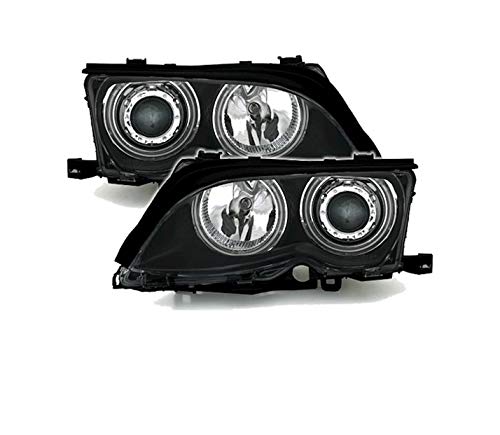 V-MAXZONE VP542 Set CCFL Angel Eyes Faros de cristal transparente negro RHT