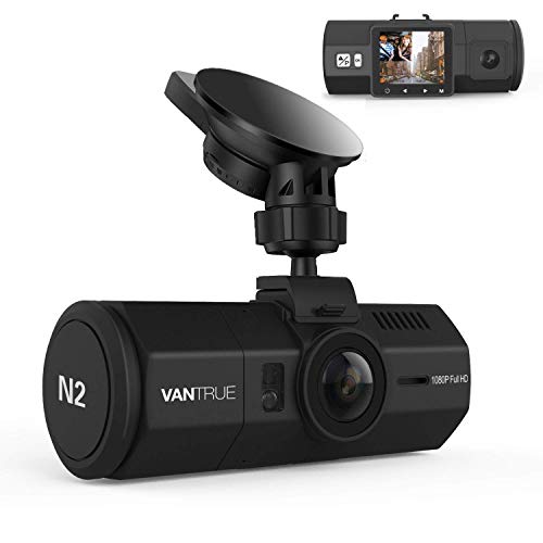 Vantrue N2 Dual Dash Cam FHD 1080P Frontal y trasera Dashcam para automóviles, 1.5"cerca de 360° Taxi Uber Cámara dual con modo de estacionamiento, Efectos de visión nocturna, detección de movimiento