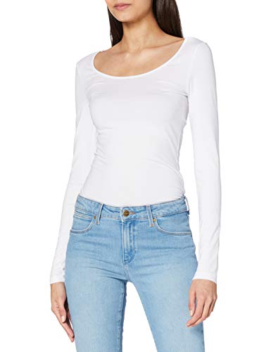 VERO MODA VMMAXI MY LS SOFT LONG U-NECK NOOS, Camisa Manga Larga Mujer, Blanco (Bright White), 42 (Talla del fabricante: X-Large)