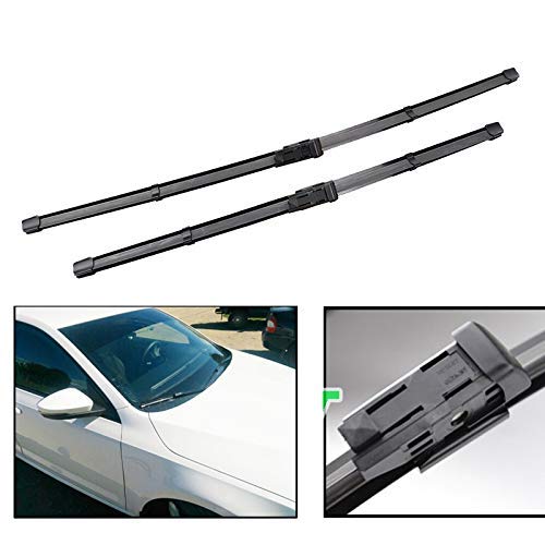 WYJW Juego de escobillas de limpiaparabrisas Delanteras y traseras para Skoda Octavia 5E Hatchback 2013-2017, Ventana de Parabrisas de 24"+19" +16"(Longitud del artículo: Volante a la