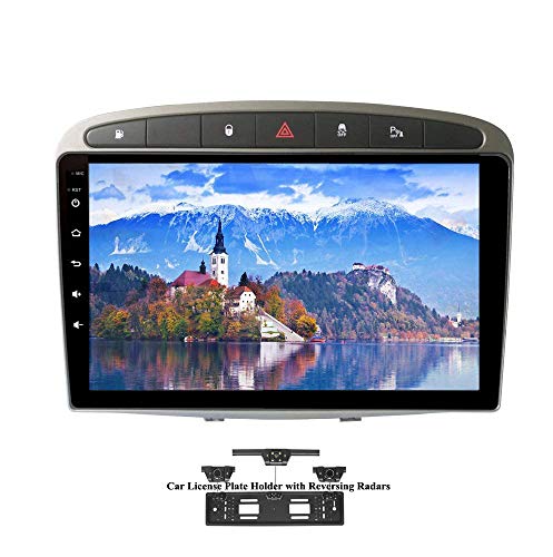 XISEDO 9" In-Dash Android 9.0 Autoradio Radio de Coche 4G RAM 64G ROM Car Radio Estéreo de Automóvil para Peugeot 308 (2008-2010) Soporte Control del Volante, RDS, Bluetooth, WiFi