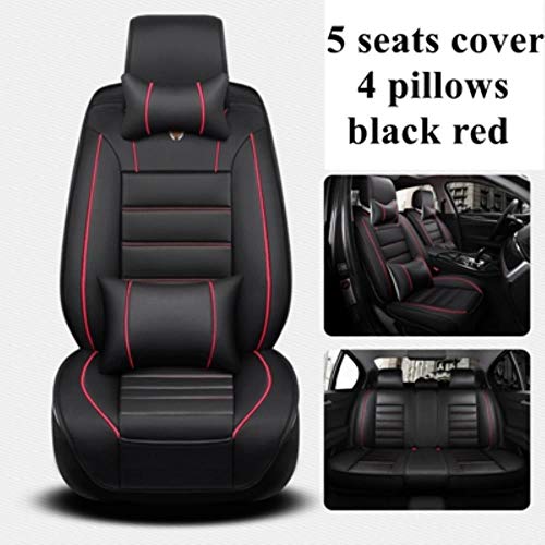 Youthus Fundas Asientos Coche Universales para Skoda Rapid Spaceback/Fabia/Superb/Octavia/Octava RS/Yeti/Felicia/Combi Accesorios para Coche, 5 Asientos Negro Rojo