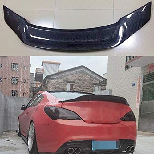 YUMTOL Ajuste para Hyundai Genesis Coupe Spoiler 2009 10 11 12 Años Fibra De Carbono Brillante/Gfk Alerón Trasero Tipo R Accesorios De Alerón Tiras De Alerón De Labios (Color, Material Frp), Fi