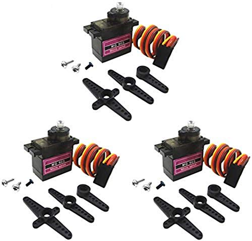 ZHITING 3pcs MG90S Micro Servo Motor con Engranaje de Metal para RC Helicóptero Avión Barco de Coche