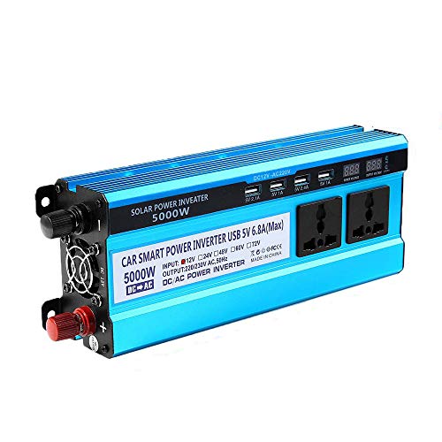 3000W / 4000W / 5000W Power Inverter DC 12V a 220V AC para trabajo pesado onda sinusoidal inversor del coche, indicador digital del LED, alta tasa conversión - para la PC del coche teléfono,5000w