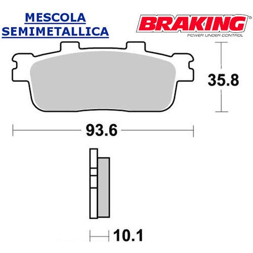 948SM1 Par de pastillas compatibles con Sym Joymax ABS 250 2015 2016 posterior DX Braking