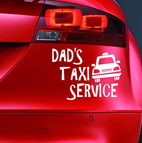 Adhesivo de vinilo para ventana de coche con texto en inglés"Dad's Taxi Service"
