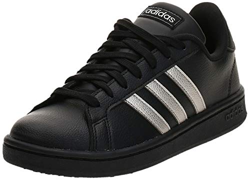 adidas Grand Court, Zapatos de Tenis Mujer, Core Black/Platinum Met./Core Black, 40 EU