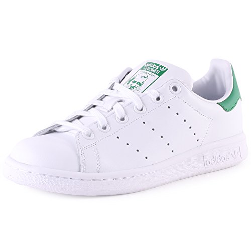 adidas Stan Smith J Zapatillas Unisex Niños, Blanco (Footwear White/footwear White/green 0), 35.5 EU