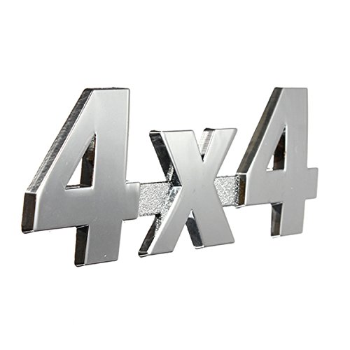 Alamor Car Metal Chrome 3D Sticker 4X4 Displacement Emblem Badge-Silver