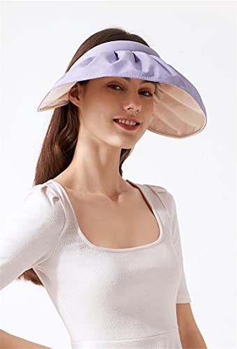 AMY-ZW Sunhat Women's 2 In1 Hairband Wide Shell Sombrero Sun Soporte Suave Plegable Rollo Exterior Playa A Prueba de Sudor transpirabilidad Verano UV Protección Golf Sombreros (Color : F)