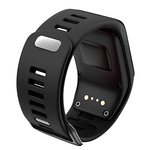 ANBEST Pulsera de TPU Compatible con Tomtom Runner 3/Runner 2 Correa, Banda de Protección Ambiental para Tomtom Spark 3/Runner 2/Golfer 2/Adventurer Smart Watch, Negro