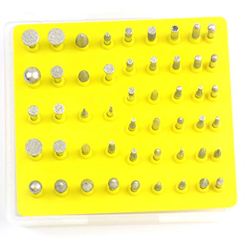 Aokbean 50pcs 1/8 Pulgadas Juego De Fresas De Corte De Broca Pequeña Para Joyería, Vidrio, Piedras Preciosas, Cerámica, Herramientas Rotativas, Accesorios Para Tallado De Piedra