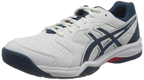 Asics Gel-Dedicate 6, Tennis Shoe Hombre, White/Mako Blue, 42.5 EU