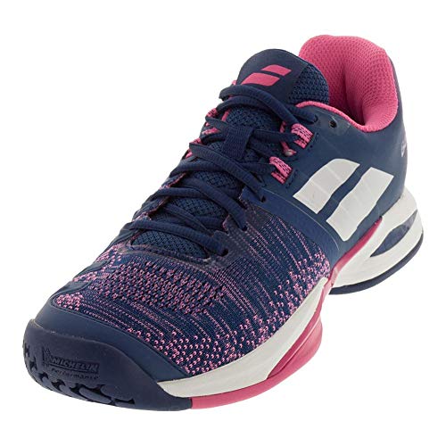 Babolat Mujeres Propulse Blast All Court Zapatillas De Tenis Zapatilla Todas Las Superficies Azul Oscuro - Rosa 36,5