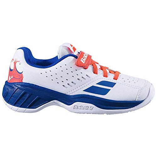 BABOLAT Pulsion All Court Kid, Zapatillas de Tenis, White/Dazzling Blue, 32 EU